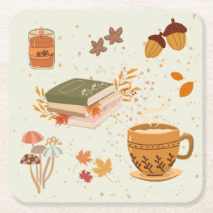 Posavasos Cuadrado De Papel Cosy Fall