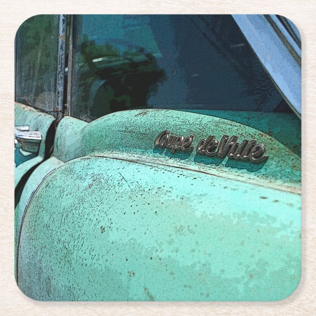 Posavasos Cuadrado De Papel Coupe de Ville Cadillac (Anverso)