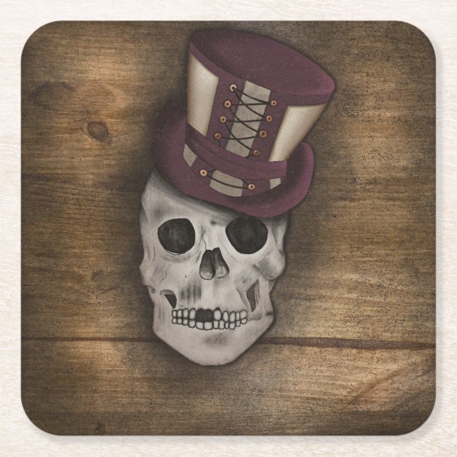 Posavasos Cuadrado De Papel Coussin Steampunk (Anverso)