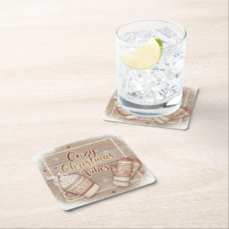 Posavasos Cuadrado De Papel Cozy Christmas Vibes Decorative Pillow