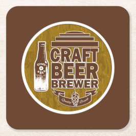 Posavasos Cuadrado De Papel Craft Beer Brewer