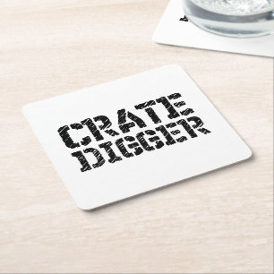 Posavasos Cuadrado De Papel Crate Digger