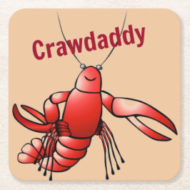 Posavasos Cuadrado De Papel CrawDaddy Red Crays