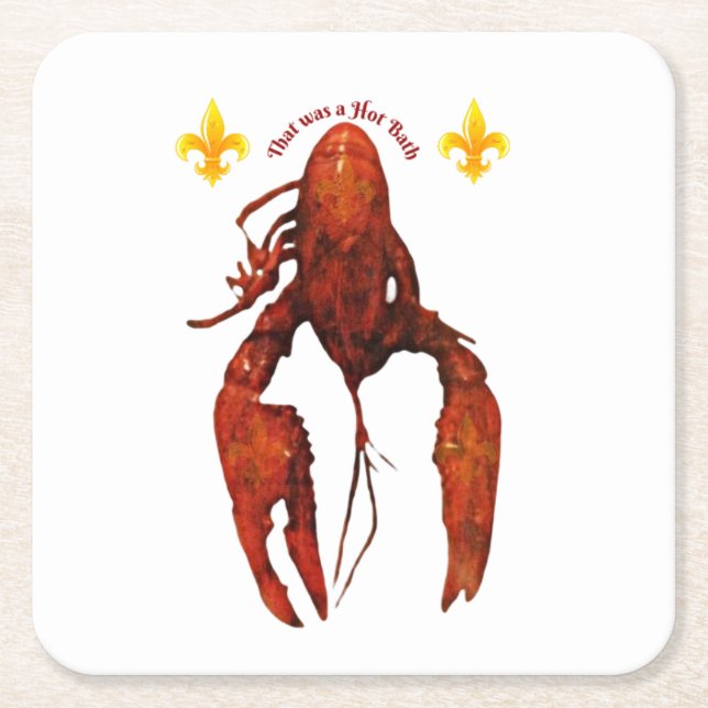 Posavasos Cuadrado De Papel Crawfish Coaster (Anverso)
