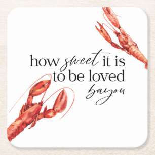 Posavasos Cuadrado De Papel Crawfish hierba
