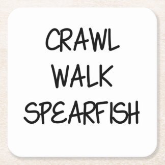 Posavasos Cuadrado De Papel Crawl Walk Pescar con arpón