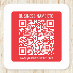 Posavasos Cuadrado De Papel Crea instantáneamente tu propio código QR Rojo e