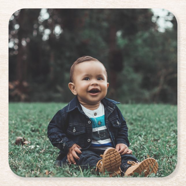 Posavasos Cuadrado De Papel Crea tu propia foto (Anverso)