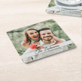Posavasos Cuadrado De Papel Crea tu propia imagen fotográfica