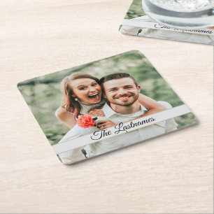 Posavasos Cuadrado De Papel Crea tu propia imagen fotográfica