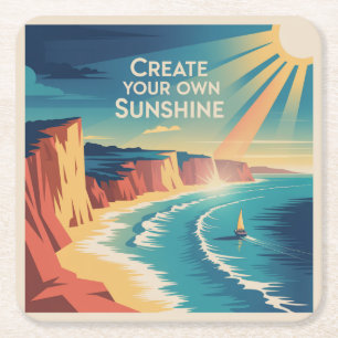 Posavasos Cuadrado De Papel Crea tu propio sol