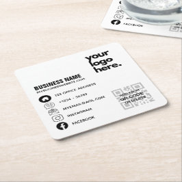 Posavasos Cuadrado De Papel Crear código QR propio logotipo comercial ID de me