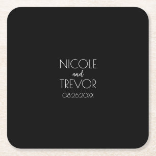 Posavasos Cuadrado De Papel Crear el propio - Negro