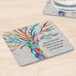 Posavasos Cuadrado De Papel Crear su propia oferta motivacional/Inspiradora<br><div class="desc">Esta exclusiva montaña de papel está decorada con un diseño de mosaico multicolor de árbol de la vida. Añade tu cita elegida para personalizarla. Haga clic en Personalizar Más adelante para editar el tipo de letra, el tamaño de la fuente y el color de la fuente. Original Mosaico © Michele...</div>