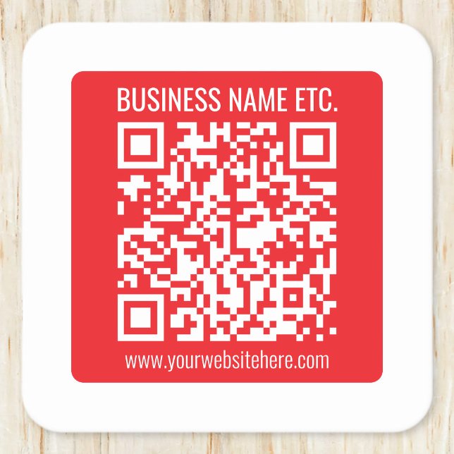 Posavasos Cuadrado De Papel Crear su propio código QR instantáneamente | Rojo  (Subido por el creador)
