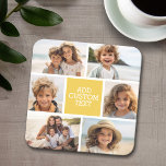 Posavasos Cuadrado De Papel Crear su propio Collage de fotos - 6 fotos Monogra<br><div class="desc">Usa hasta seis fotos cuadradas para crear un regalo único y personal. Si necesita ajustar las imágenes,  haga clic en la herramienta personalizar para realizar cambios.</div>