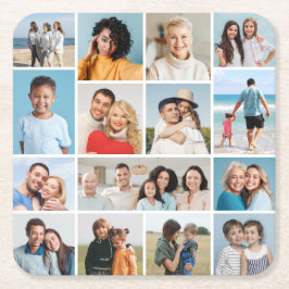 Posavasos Cuadrado De Papel Crear su propio Collage de fotos de 15