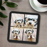 Posavasos Cuadrado De Papel Crear su propio Collage de fotos de 4 - Nombre del<br><div class="desc">Usa hasta cuatro fotos cuadradas o selfie para crear un regalo único y personal. O puedes mantener al cachorro hipster y hacer un keepsake de moda. Si necesita ajustar las imágenes,  haga clic en la herramienta personalizar para realizar cambios.</div>