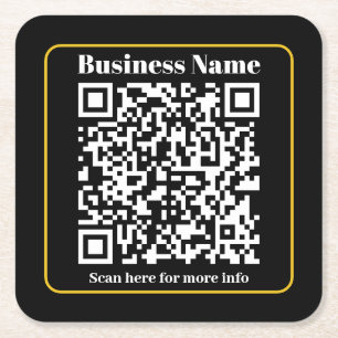 Posavasos Cuadrado De Papel Crear un código QR comercial digitalizable instant