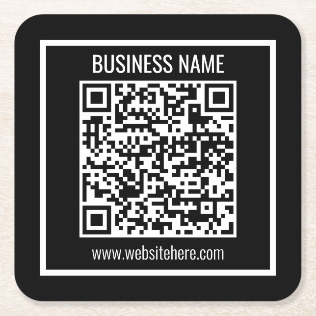 Posavasos Cuadrado De Papel Crear un código QR moderno instantáneamente (Anverso)