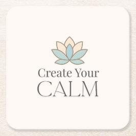 Posavasos Cuadrado De Papel Create Your Calm Minimal Motivational Coaster