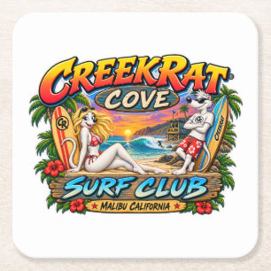 Posavasos Cuadrado De Papel CreekRat®   CreekRat Co.   Topanga - Malibu - CA