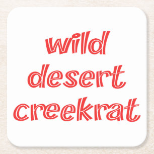 Posavasos Cuadrado De Papel CreekRat® CreekRat Co. Topanga - Malibu - CA