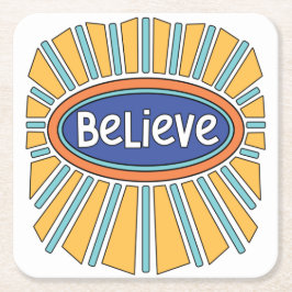 Posavasos Cuadrado De Papel Creer - Tener fe