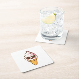 Posavasos Cuadrado De Papel Crema de hielo de Guay Kawaii