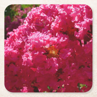 Posavasos Cuadrado De Papel Crepe Myrtle Tree Magenta Floral