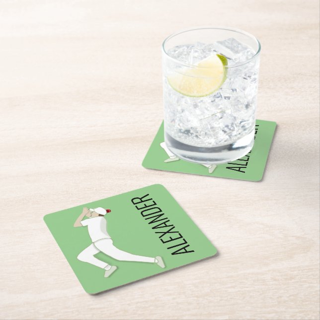 Posavasos Cuadrado De Papel Críquet (In situ)