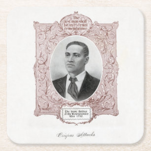 Posavasos Cuadrado De Papel Crispus Attucks: Mártir de la Revolución Americana