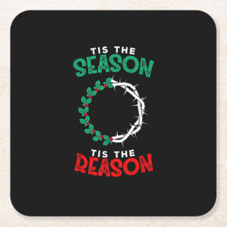 Posavasos Cuadrado De Papel Cristiano navidad - Esta es la temporada