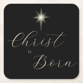 Posavasos Cuadrado De Papel Cristo es Navidades negros religiosos modernos