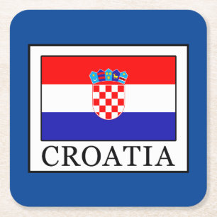Posavasos Cuadrado De Papel Croacia