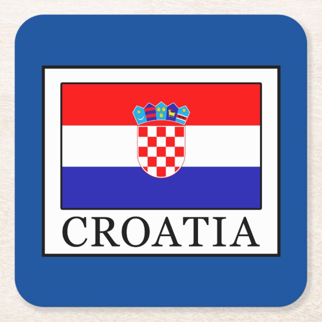 Posavasos Cuadrado De Papel Croacia (Anverso)