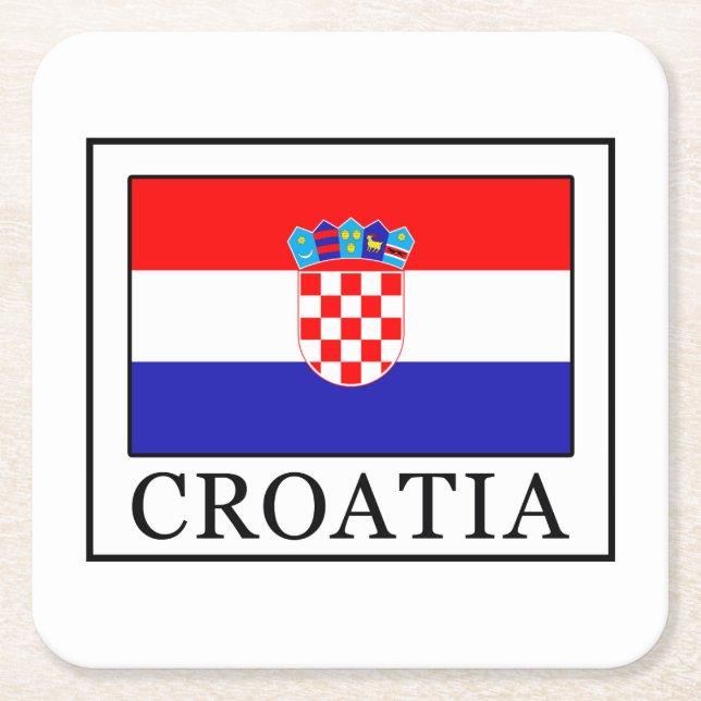 Posavasos Cuadrado De Papel Croacia (Anverso)
