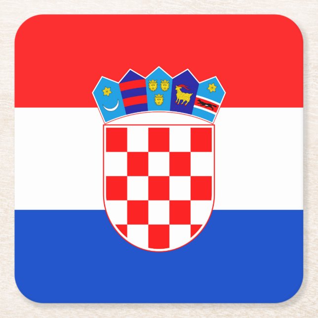 Posavasos Cuadrado De Papel Croacia (Anverso)