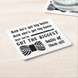 Posavasos Cuadrado De Papel Crochet: Grandes bolas de artesanía yarn