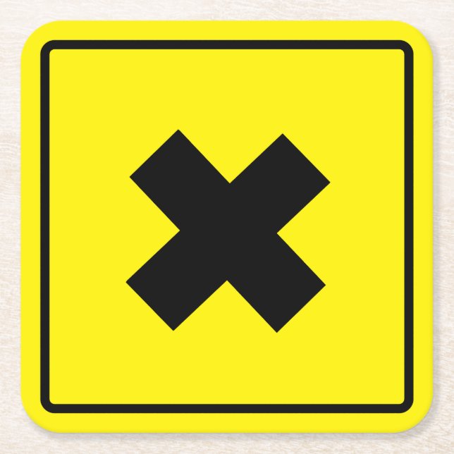 Posavasos Cuadrado De Papel Crossroad Square Paper Coaster (Anverso)