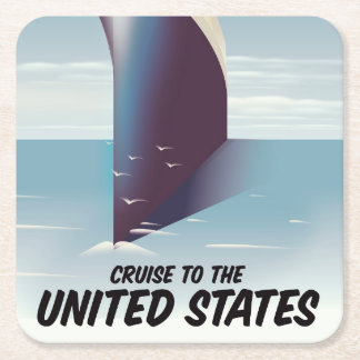 Posavasos Cuadrado De Papel Crucero a los Estados Unidos