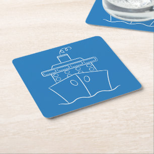 Posavasos Cuadrado De Papel Cruceros
