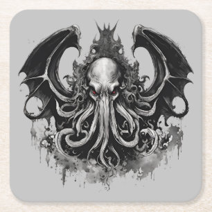 Posavasos Cuadrado De Papel Cthulhu