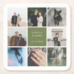 Posavasos Cuadrado De Papel Cuadrícula de imágenes de Collage de fotos Boda mo<br><div class="desc">Celebre su gran día con un toque personal utilizando nuestra moderna Collage de fotos de Boda de imágenes Grid Square Paper Coaster. Este diseño contemporáneo presenta un diseño de cuadrícula limpio que le permite mostrar fotos de bodas o de compromiso favoritos en un formato elegante y minimalista. Perfecto para recepciones,...</div>