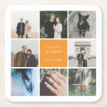 Posavasos Cuadrado De Papel Cuadrícula de imágenes de Collage de fotos Boda mo<br><div class="desc">Celebre su gran día con un toque personal utilizando nuestra moderna Collage de fotos de Boda de imágenes Grid Square Paper Coaster. Este diseño contemporáneo presenta un diseño de cuadrícula limpio que le permite mostrar fotos de bodas o de compromiso favoritos en un formato elegante y minimalista. Perfecto para recepciones,...</div>