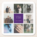 Posavasos Cuadrado De Papel Cuadrícula de imágenes de Collage de fotos Boda mo<br><div class="desc">Celebre su gran día con un toque personal utilizando nuestra moderna Collage de fotos de Boda de imágenes Grid Square Paper Coaster. Este diseño contemporáneo presenta un diseño de cuadrícula limpio que le permite mostrar fotos de bodas o de compromiso favoritos en un formato elegante y minimalista. Perfecto para recepciones,...</div>