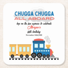 Posavasos Cuadrado De Papel Cualquier Personalizado colorido de cumpleaños