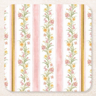 Posavasos Cuadrado De Papel Cubierta Cuadrada de oro rosa