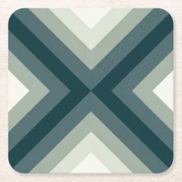 Posavasos Cuadrado De Papel Cubierta de bloque de color Verde azulado de cinco