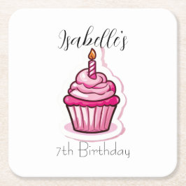 Posavasos Cuadrado De Papel Cubierta de papel de cubo rosa